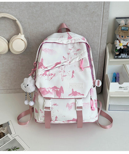 Artistic Landscape Print School Backpack