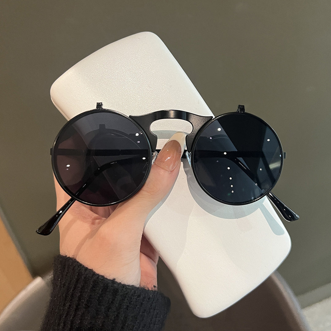 Ladies Round Designer Sunglasses with Innovative Frame Bowlift