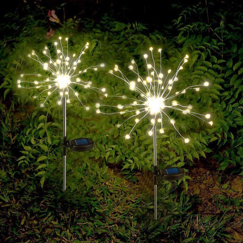 Sparkler-Style Solar LED Garden Stake Lights With Dynamic Firework Effect Bowlift