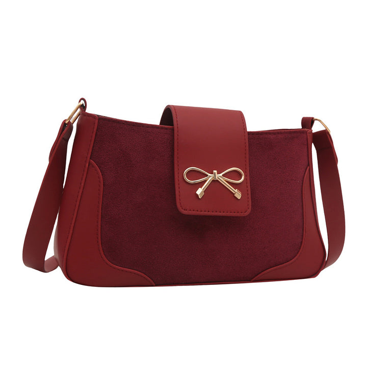 Stylish Faux Suede Handbag Bowlift