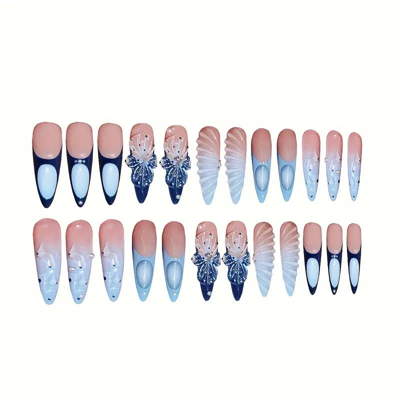 Artistic Butterfly-Inspired Press-On Nails Bowlift