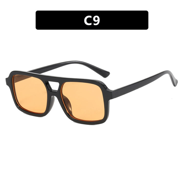 Women's modern square sunglasses with protective UV filter and transparent frame Bowlift