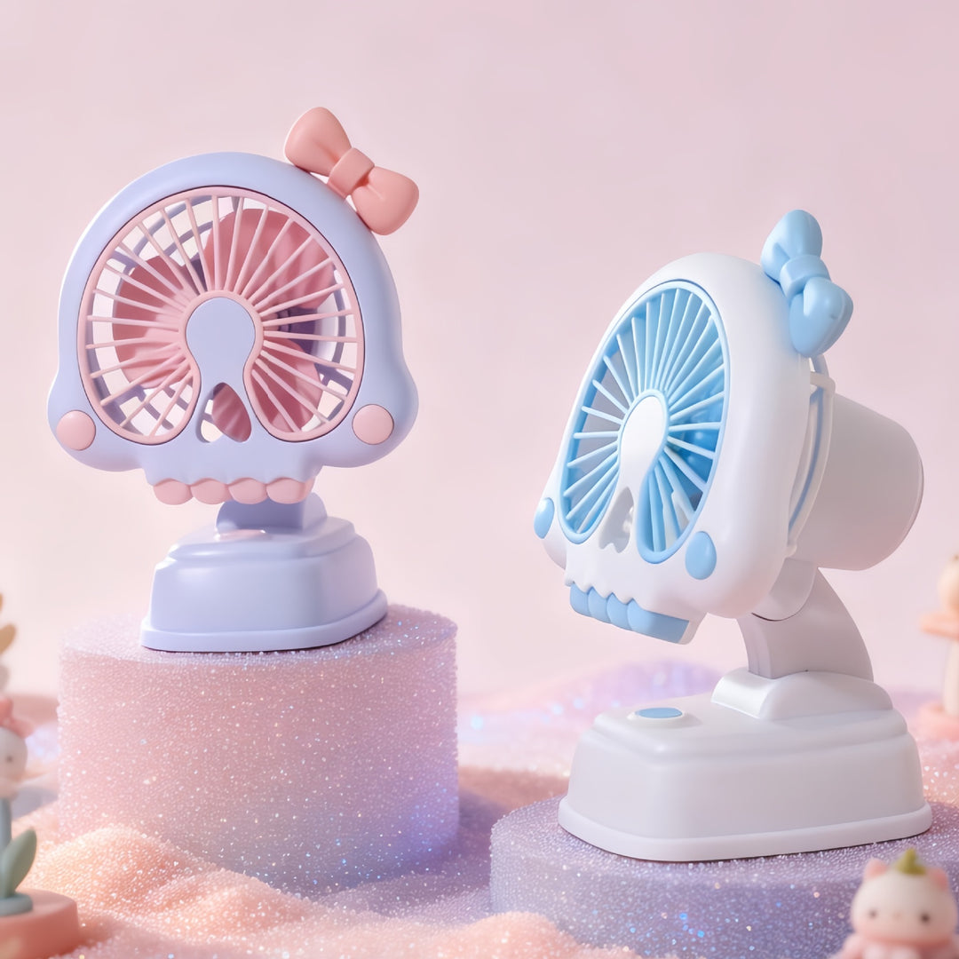 Women portable table fan in creative skull design Bowlift