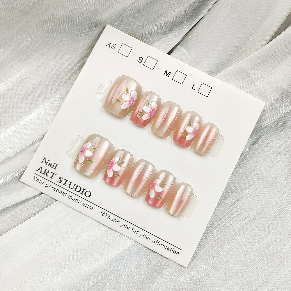 Artificial nail tips with shimmering design Bowlift