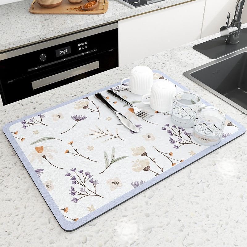 Floral Pattern Kitchen Mat Bowlift