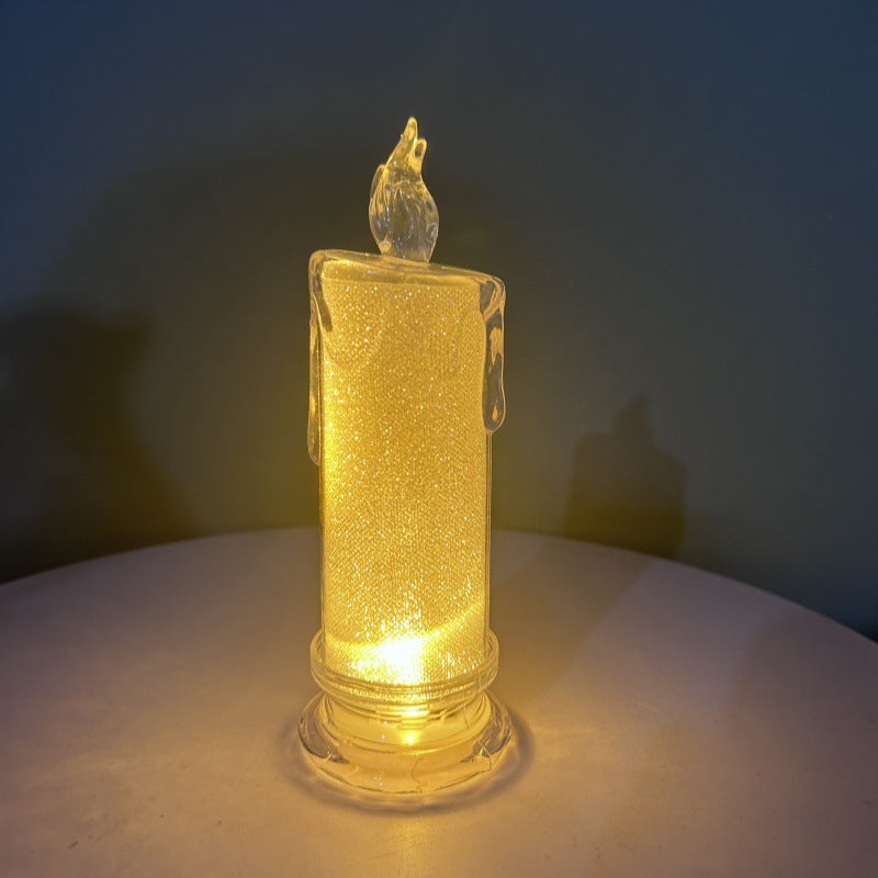 Decorative Crystal LED Flameless Candle Jar Bowlift