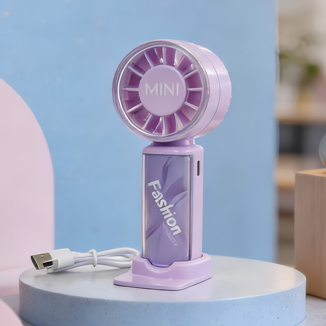 Women Portable Mini Fan with USB Charging Function and Flexible Tilt Bowlift