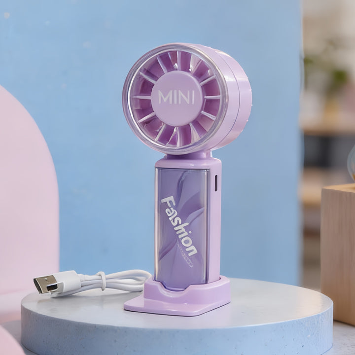 Women Portable Mini Fan with USB Charging Function and Flexible Tilt Bowlift