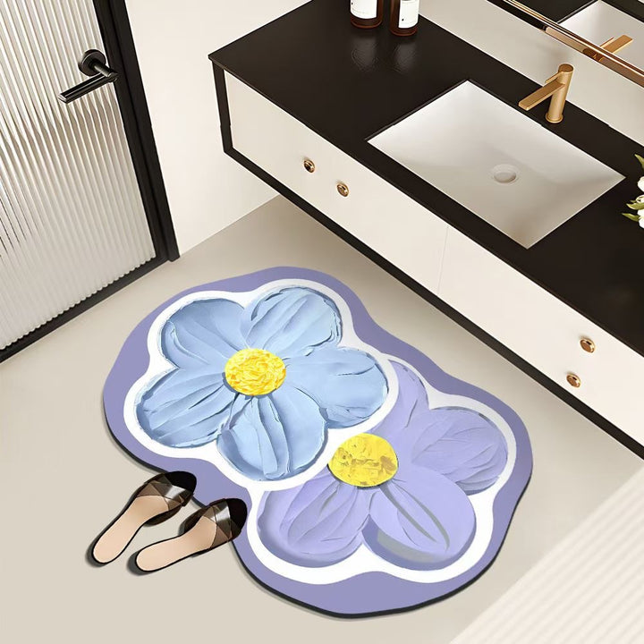 Decorative Floral Bath Mat Bowlift
