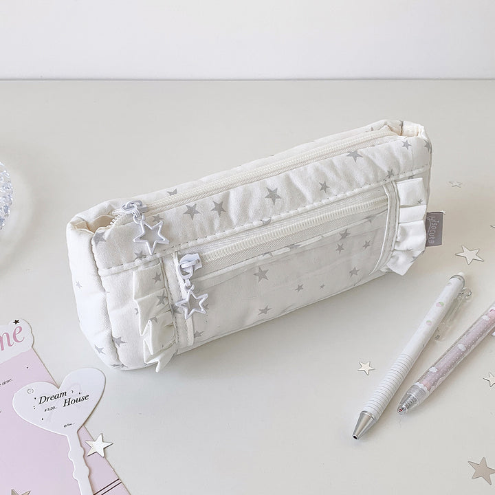Star-Patterned Pencil Case Bowlift