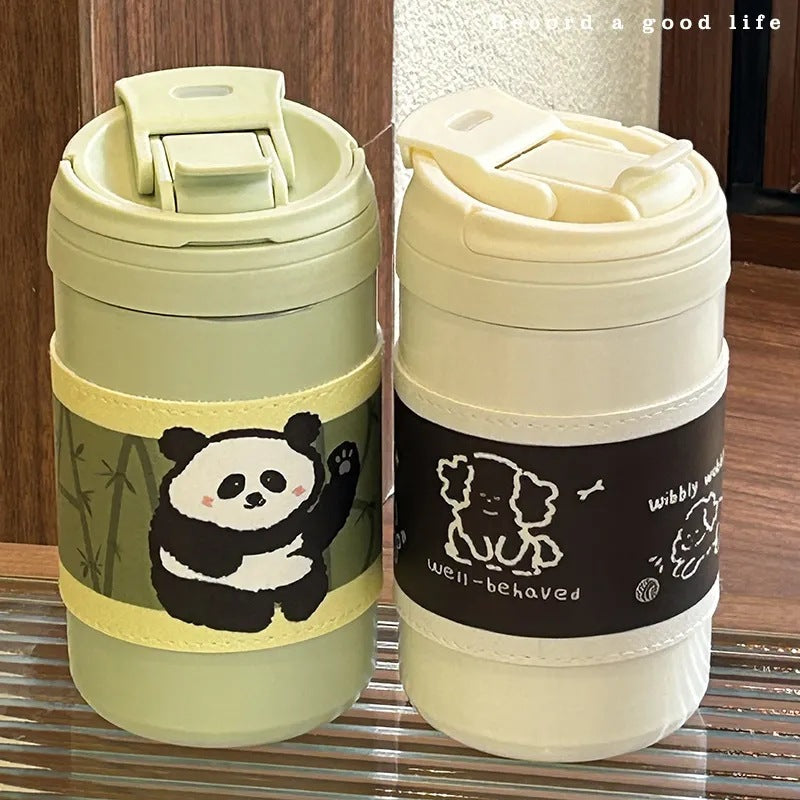 Women's Insulated Thermo Mug with Cute Animal Design Bowlift