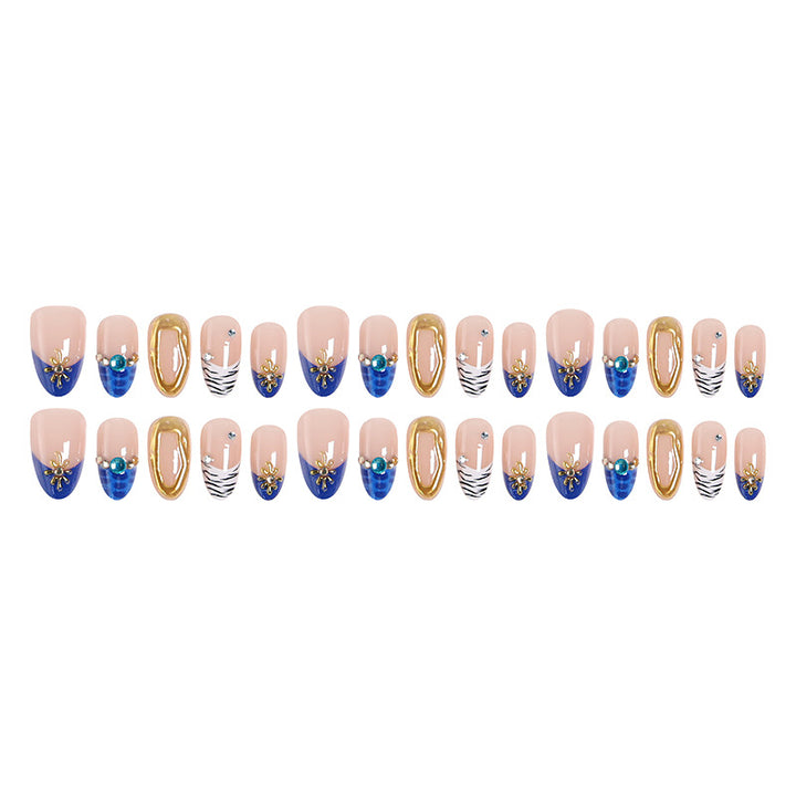 Acrylic nail set with elegant flower and glitter design Bowlift