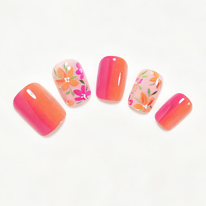 Floral Gel Nail Art Tips Bowlift