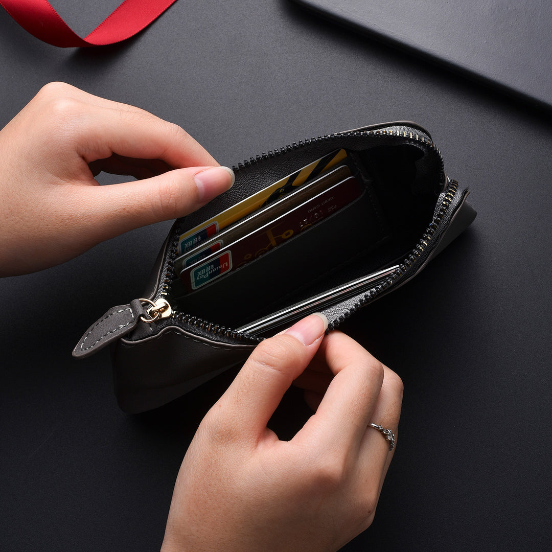 Premium Leather Zippered Wallet Organizer Bowlift