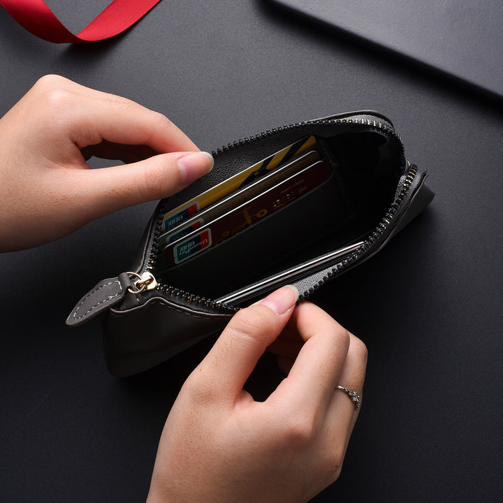 Premium Leather Zippered Wallet Organizer Bowlift