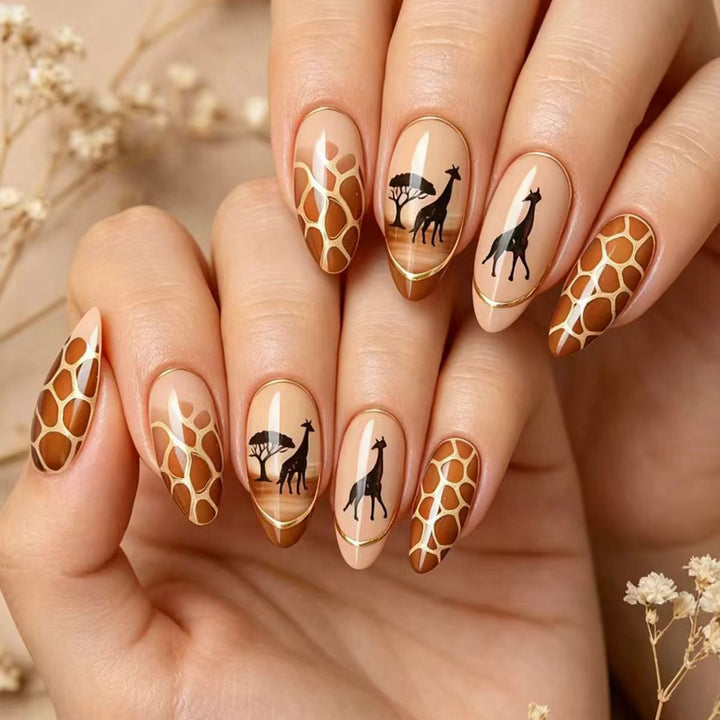 Artistic Safari-Themed Nail Art Bowlift