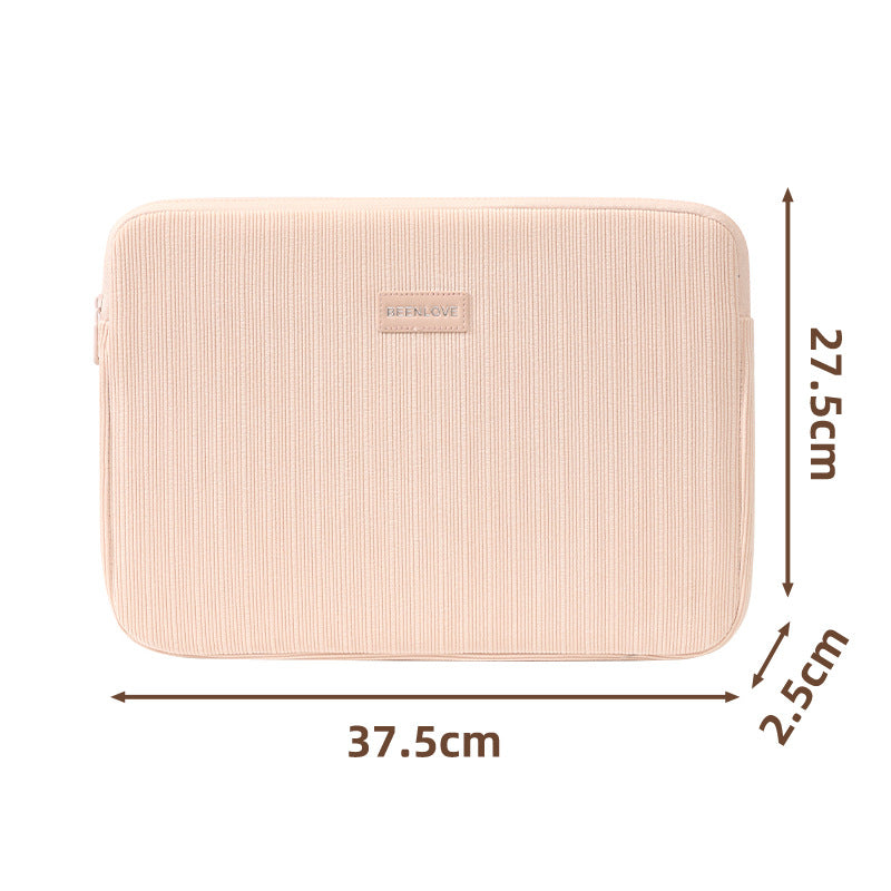 Padded ribbed fabric laptop sleeve for ultrabooks and notebooks Bowlift