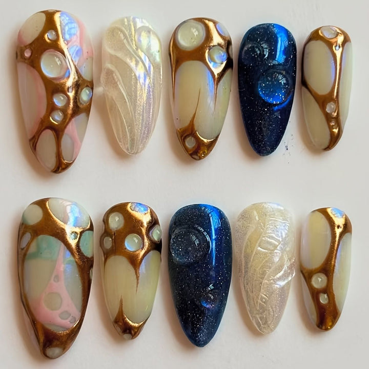 Romantic Floral Themed Press-On Nail Art Bowlift