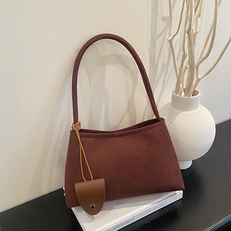 WoTextured Fabric Shoulder Bag Bowlift