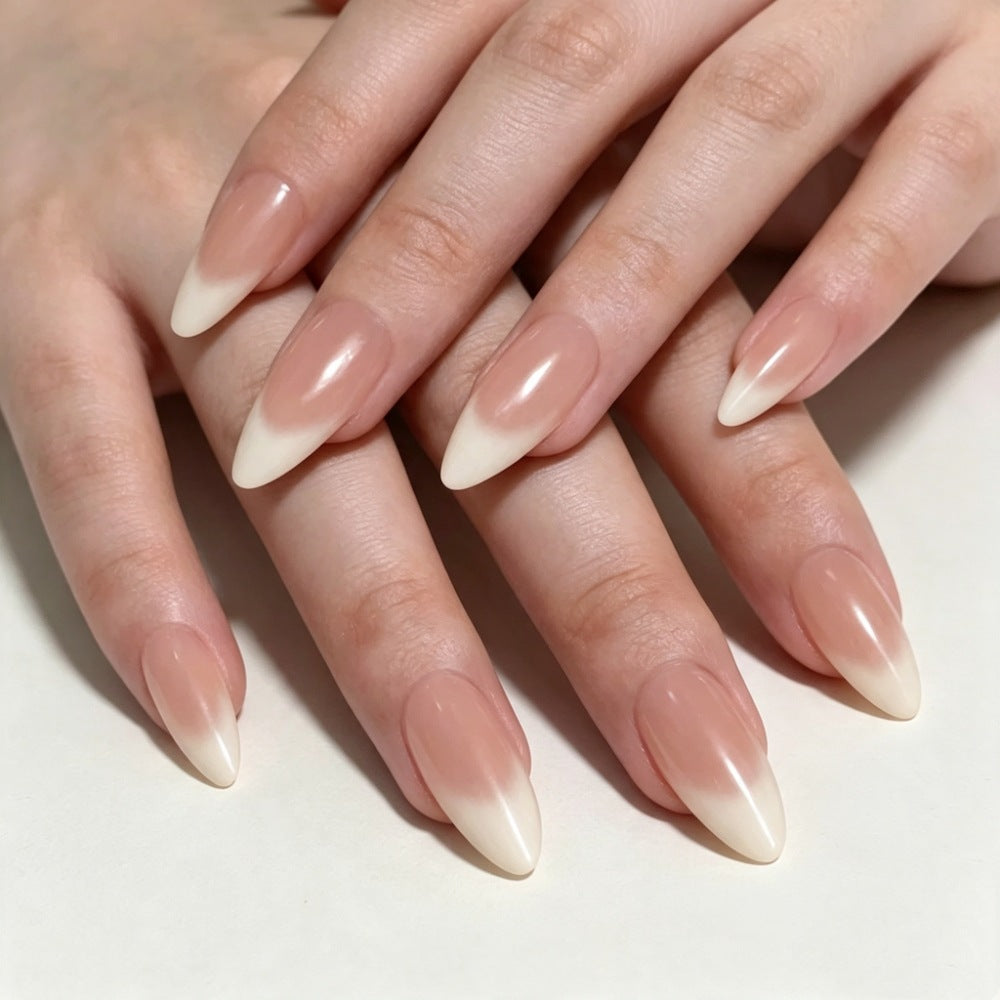 Artificial nails with elegant ombre effect and high-gloss finish Bowlift