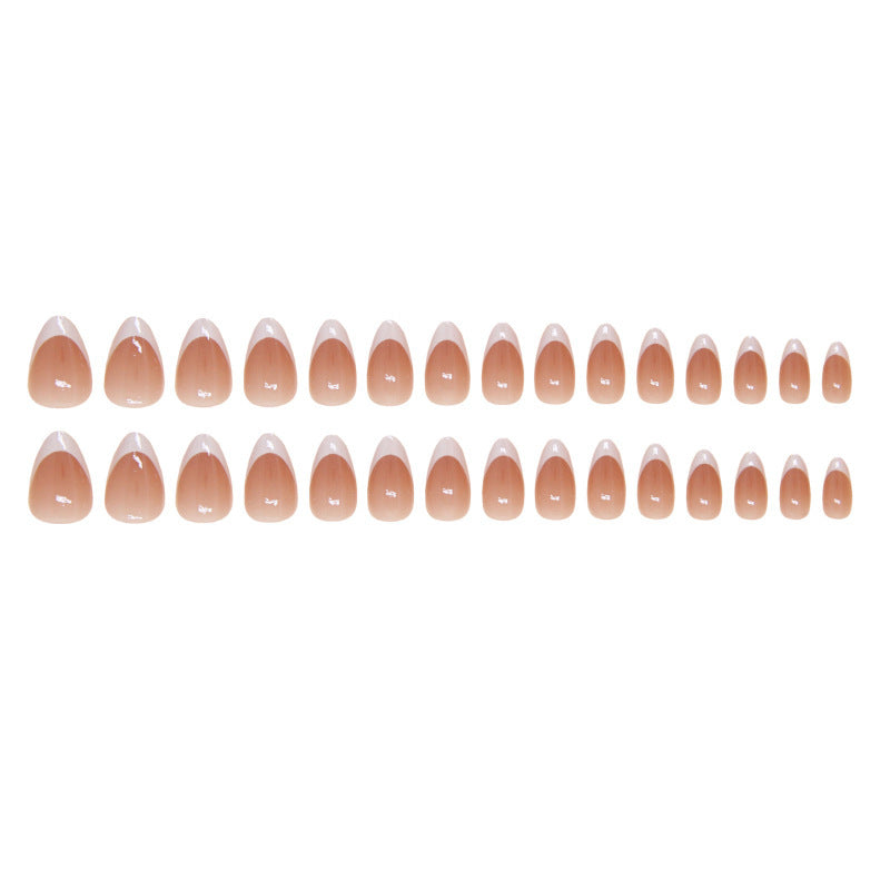 Elegant French Tip Press-On Nails Bowlift