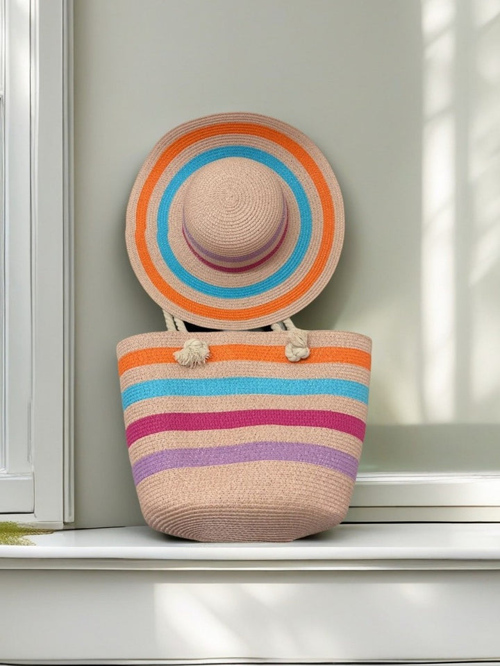 Beach bag with colorful stripes Bowlift