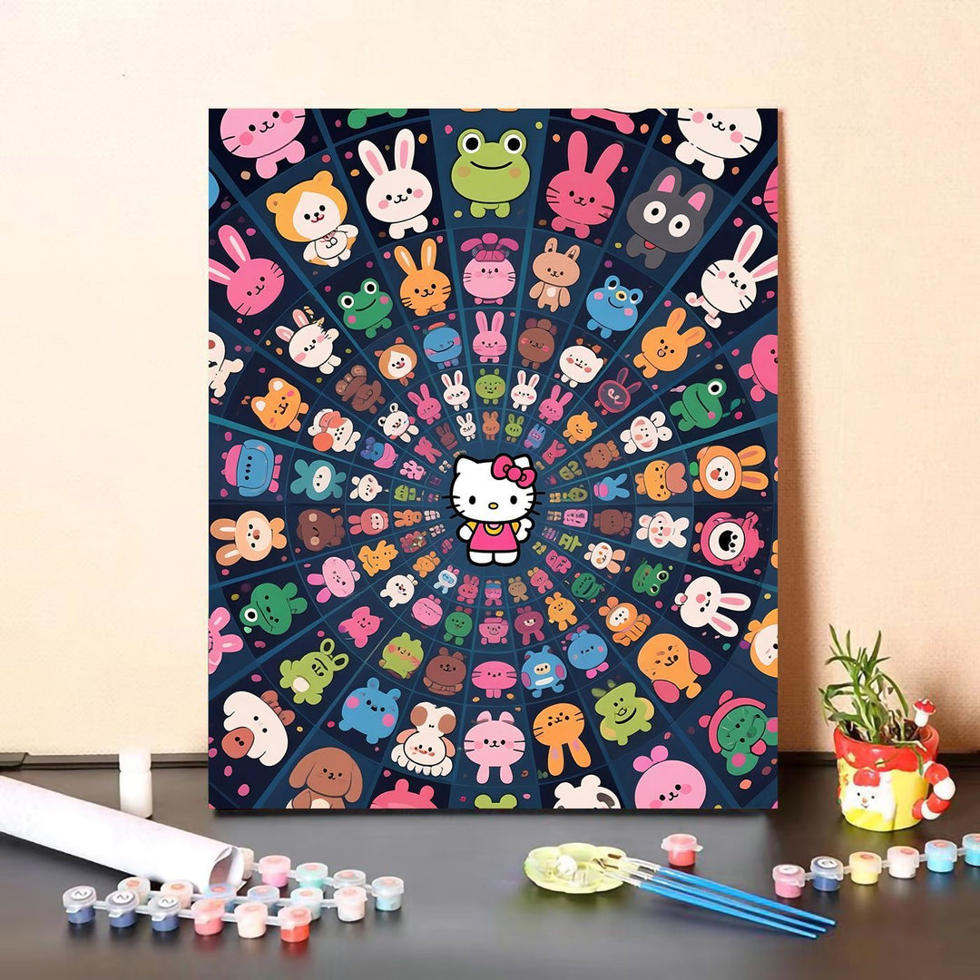 Cute Character Paint by Numbers Canvas Art Kit Bowlift