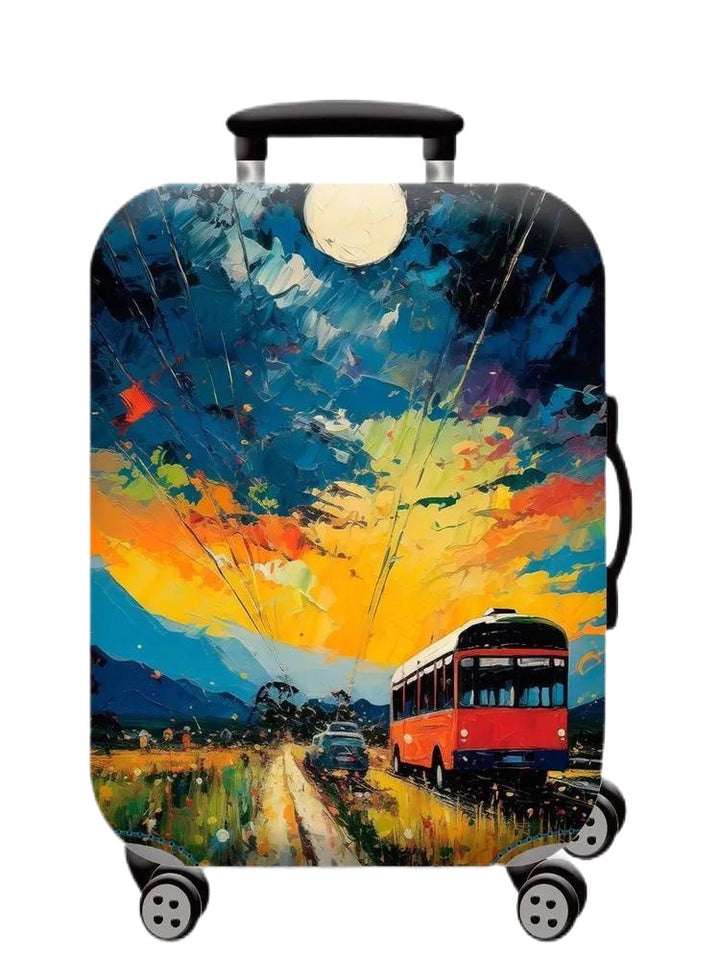 Women Hard Shell Suitcase with Trendy Surf and Palm Design Bowlift