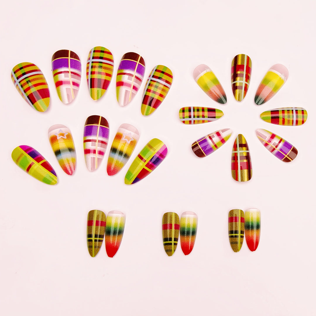 Artistic Plaid Nail Art Bowlift