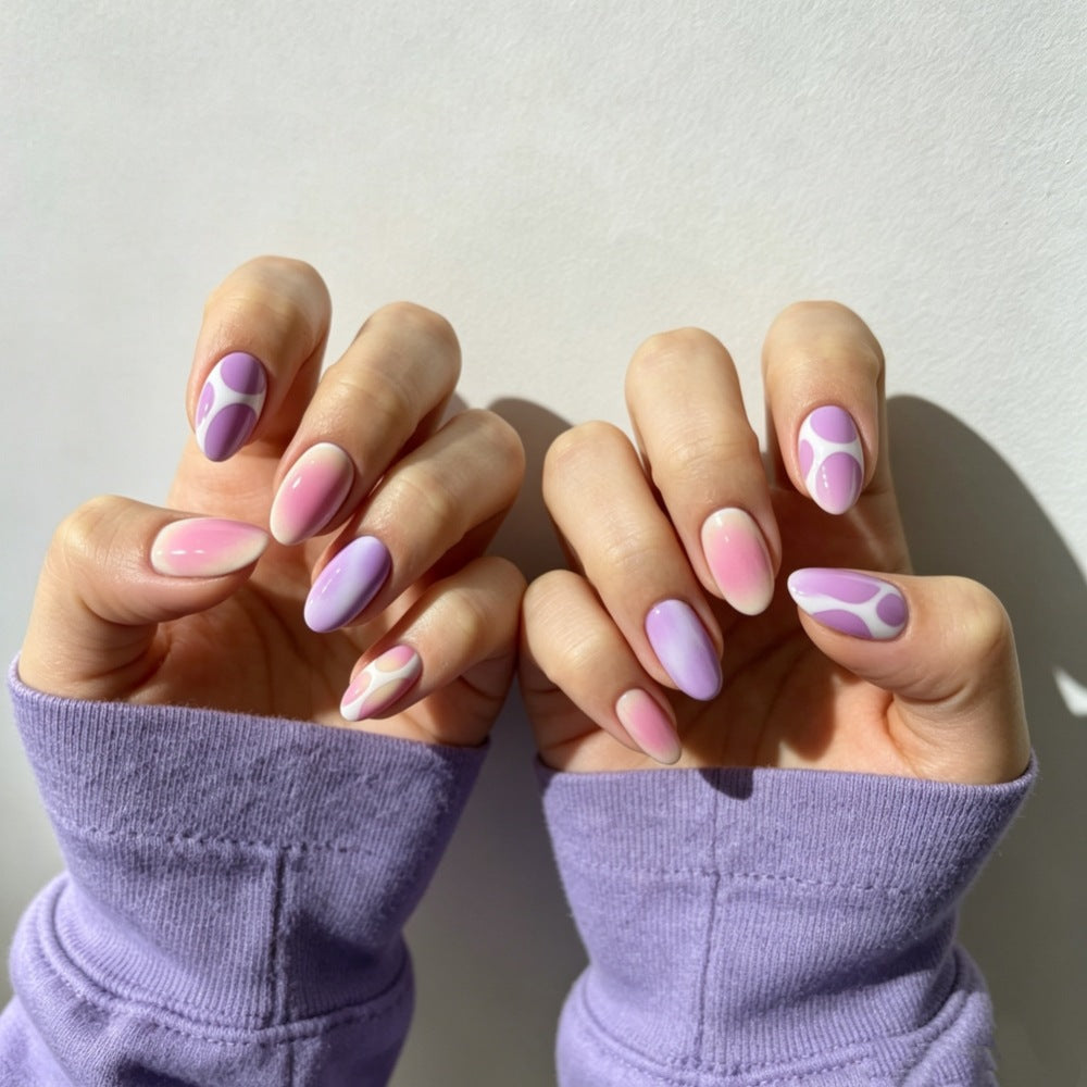 Artificial nails with floral gradient Bowlift