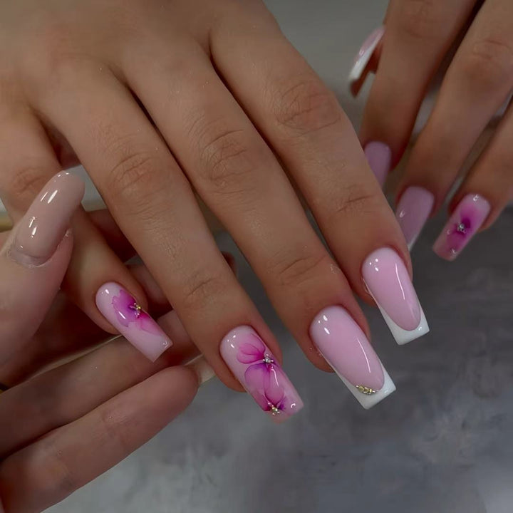 Floral Art Press-On Nail Set Bowlift