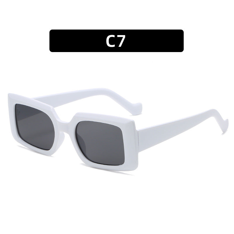 Modern Angular Square Frame Sunglasses