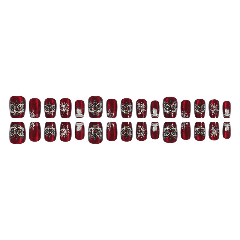 Artistic Decorative Press-On Nail Set Bowlift