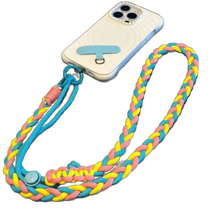 Braided crossbody phone lanyard with detachable mini pouch and adjustable cord Bowlift