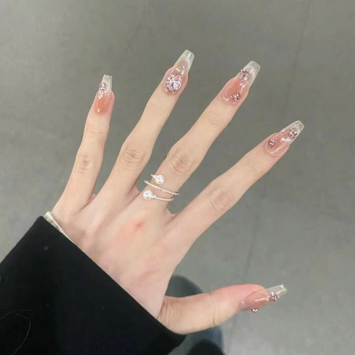 Premium Glittering Press-On Nail Extensions Bowlift