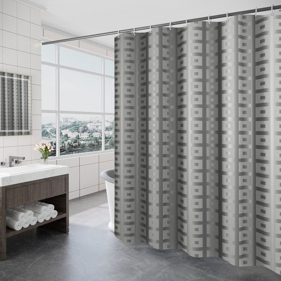 Women's Modern Geometric Shower Curtain Bowlift