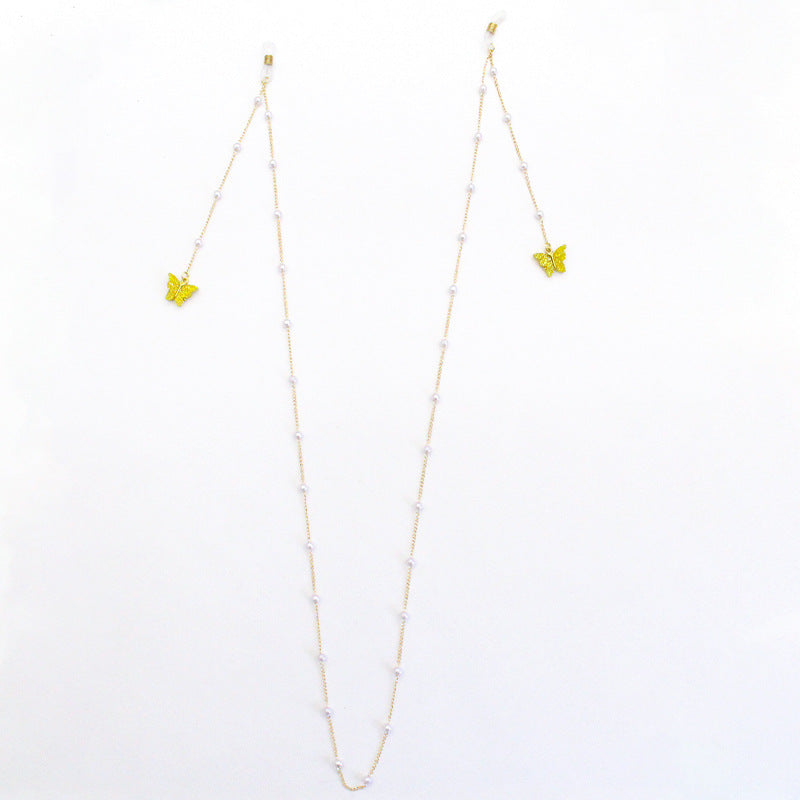 Butterfly-Embellished Eyewear Chain Bowlift