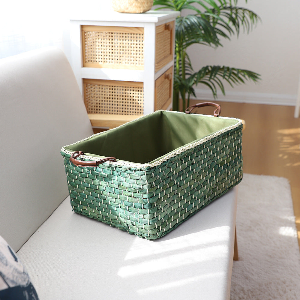 Handcrafted organizer basket with two handles Bowlift