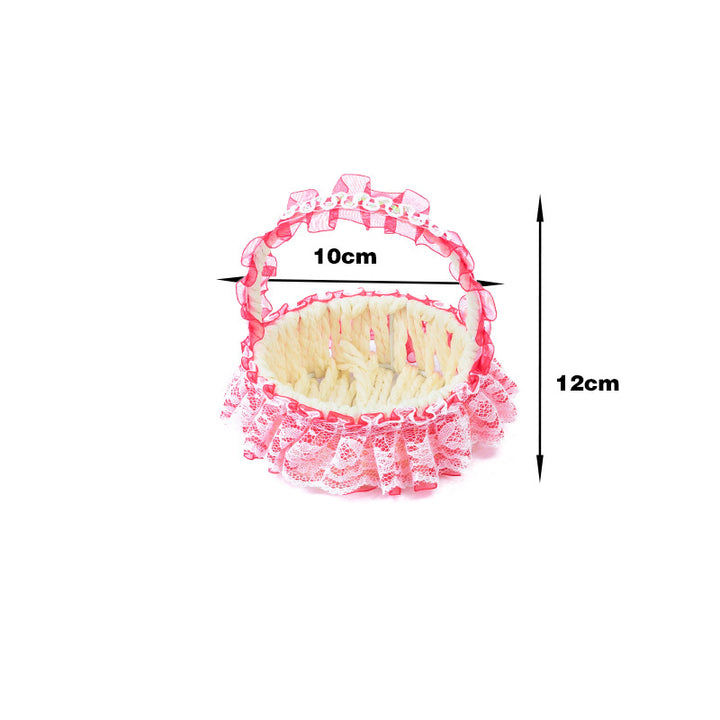 Decorative Lace Trim Woven Basket Bowlift