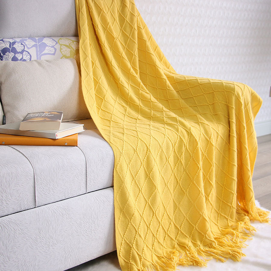 Textured Woven Throw Blanket Bowlift