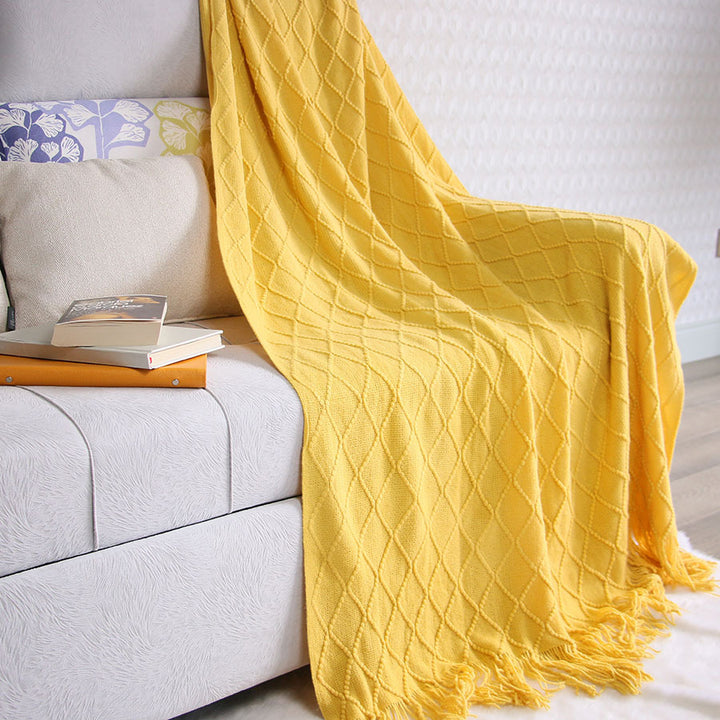 Textured Woven Throw Blanket Bowlift