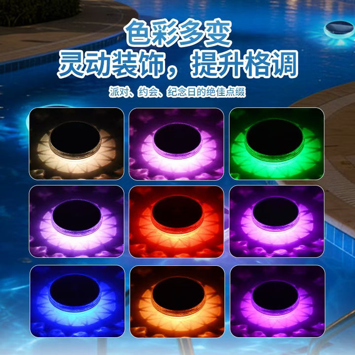 Floating Solar RGB Pool Lights With Waterproof LED Ring And Dusk-To-Dawn Sensor Bowlift