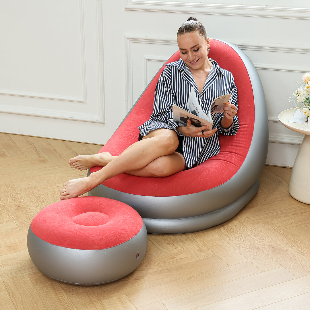 Women Inflatable Comfort Sofa with Ergonomic Backrest Bowlift