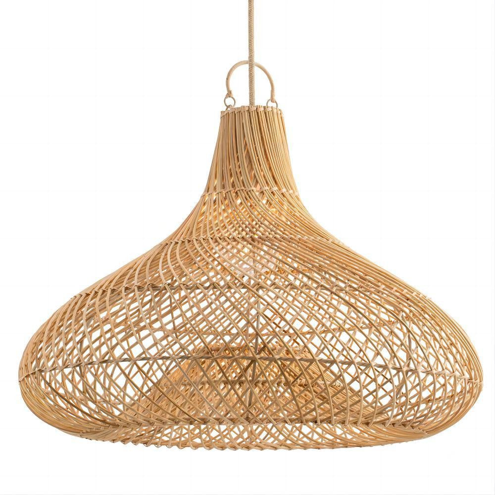 Decorative Hanging Light Made of Rattan Bowlift