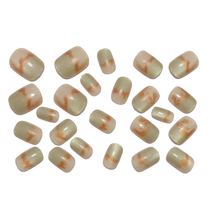 Artificial Nails in Elegant Marble Design Bowlift