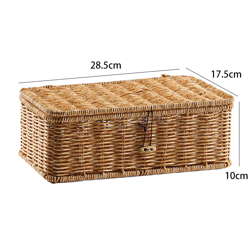 Handcrafted Rectangular Wicker Storage Box Bowlift