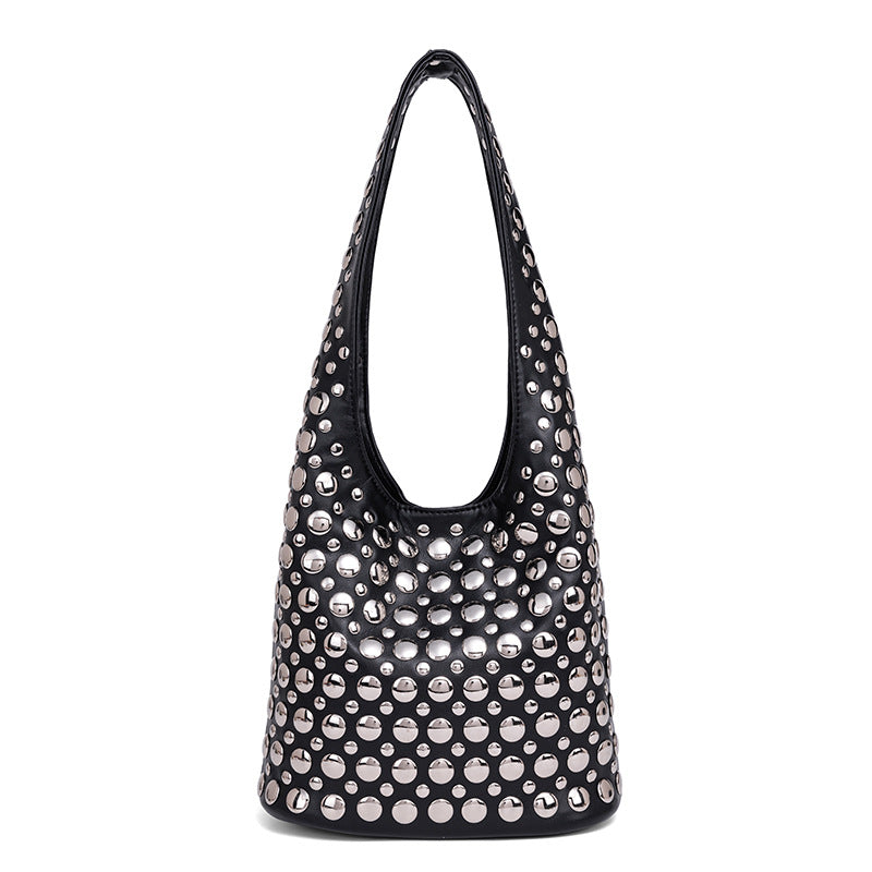 Studded Leather Shoulder Bag Bowlift