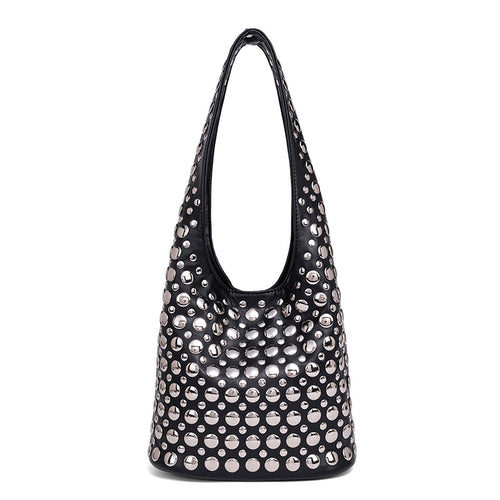Studded Leather Shoulder Bag Bowlift