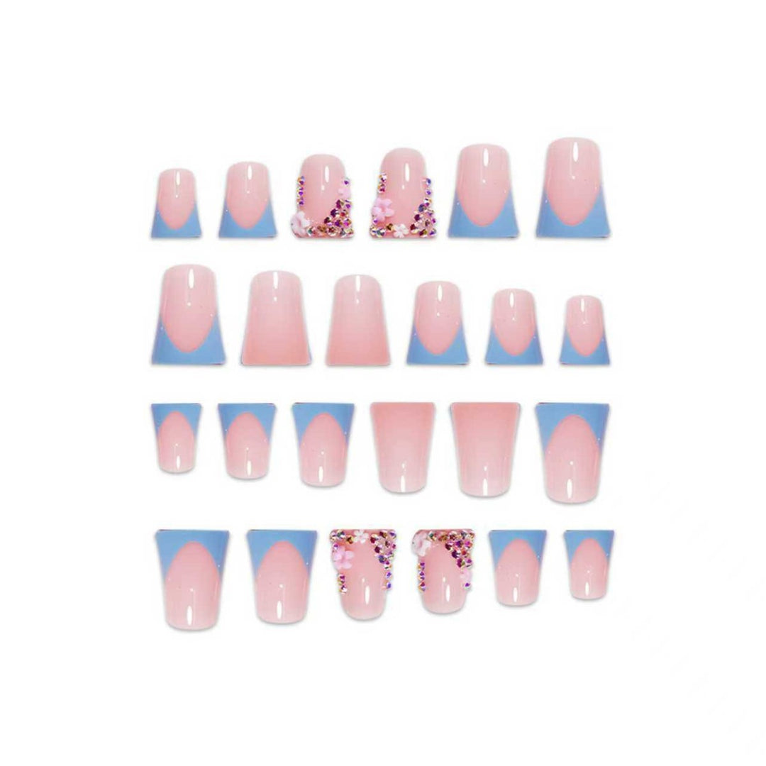 Decorative Floral Press-On Nail Art Extensions Bowlift