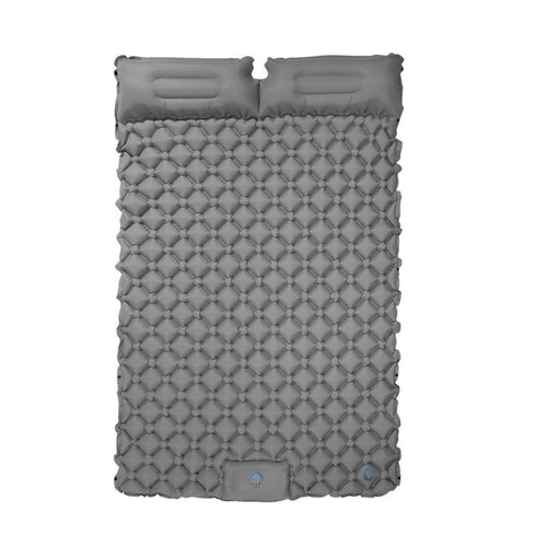 Comfortable double air mattress with integrated pillows Bowlift